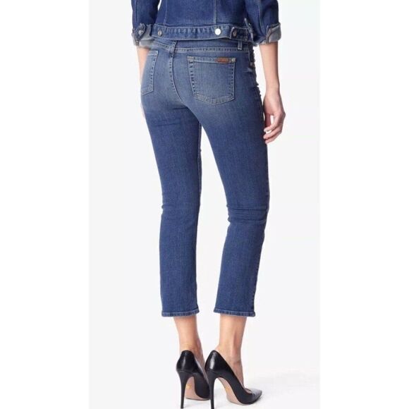 NWT SEVEN 7 FOR ALL MANKIND Sz 30 CROPPED BOOT PRECISION KICK FLARE JEANS  $199 - Picture 2 of 7